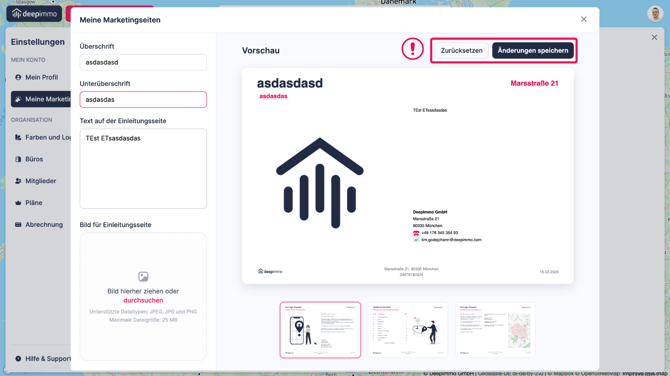 Branding Marketingseite konfigurieren_3